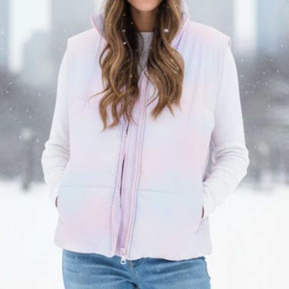 JUICY‎ COUTURE BOXY PADDED VEST RAINBOW CLOUD NWT